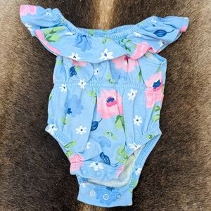 Gerber Blue Floral Baby Romper